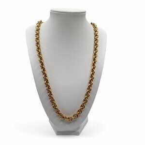 Vintage GIVENCHY Gold Tone Long Necklace 32" Gorgeous 90s Jewelry Hook Chain